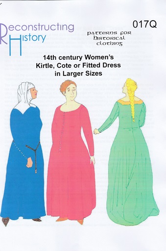RH 017Q 14th century Women's Kirtle or Cotehardie or Medieval Dress Larger Size