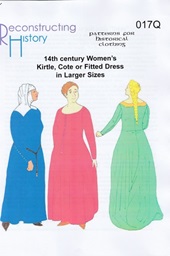 RH 017Q 14th century Women's Kirtle or Cotehardie or Medieval Dress Larger Size