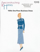 RH 1310 1930er einteiliges Business-Kleid