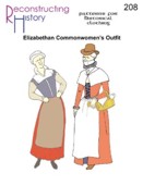 RH 208 Elisabethanische einfache Frauenkleidung